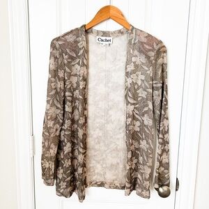 Cachet Shimmer Floral Cardigan Size 8
